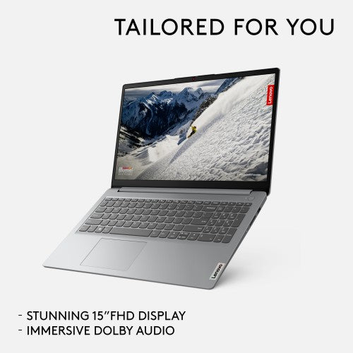 82VG004UUK | Lenovo IdeaPad 1 15AMN7 AMD Ryzen™ 5 7520U Laptop 39.6 cm (15.6") Full HD 16 GB LPDDR5-SDRAM 512 GB SSD Wi-Fi 6 (802.11ax) Windows 11 Home in S mode UK English Grey