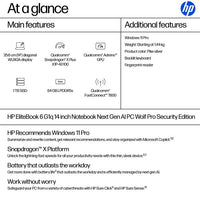 HP EliteBook 6 G1q 14 inch Notebook Next Gen AI PC Wolf Pro Security Edition Copilot+ PC Snapdragon X1P-42-100 Laptop 35.6 cm (14") WUXGA 64 GB LPDDR5x-SDRAM 1 TB SSD Wi-Fi 7 (802.11be) Windows 11 Pro Silver