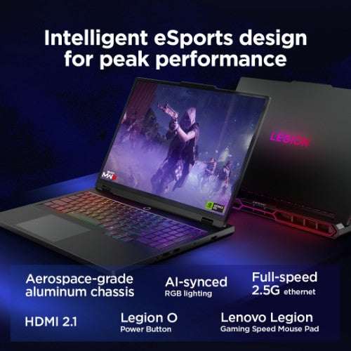 83F5000RUK | Lenovo Legion Pro 7 16IAX10H Intel Core Ultra 9 275HX Laptop 40.6 cm (16") WQXGA 32 GB DDR5-SDRAM 1 TB SSD NVIDIA GeForce RTX 5080 Wi-Fi 7 (802.11be) Windows 11 Home English Black