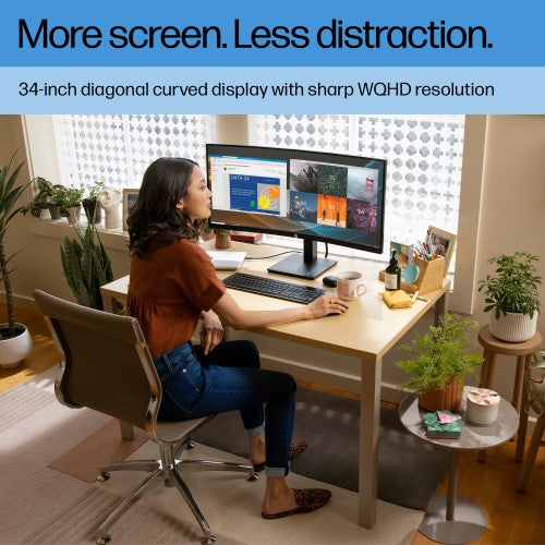 21Y56AA#ABU | HP P34hc G4 WQHD USB-C Curved Monitor