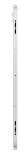 Samsung Galaxy Tab S10 Ultra side view in silver showing slim profile and volume buttons.