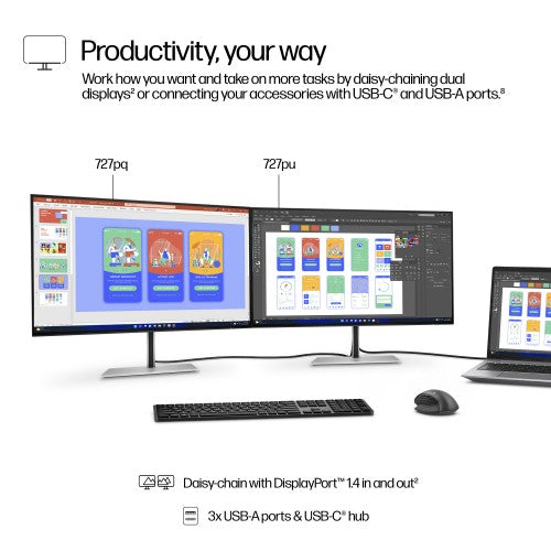8J4D8UT | HP Series 7 Pro 27 inch QHD Monitor - 727pq