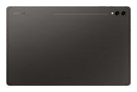 Graphite Samsung Galaxy Tab S9 Ultra tablet back with dual cameras and sleek metal finish.