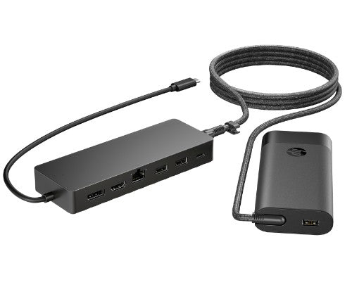 9H0H9AA#ABU | HP Universal USB-C Hub and Laptop Charger Combo