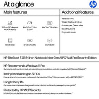 HP EliteBook 8 G1i Next Gen AI Wolf Pro Security Edition Copilot+ PC Intel Core Ultra 5 228V Laptop 35.6 cm (14") WUXGA 32 GB LPDDR5x-SDRAM 512 GB SSD Wi-Fi 7 (802.11be) Windows 11 Pro Silver