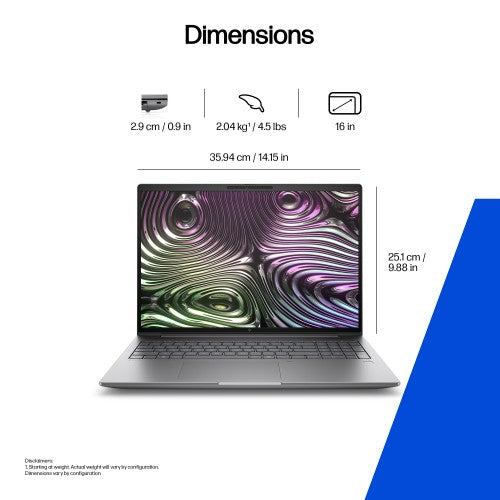 B72Y6ET#ABU | HP Zbook X G1i Data Science Intel Core Ultra 7 255H Mobile workstation 40.6 cm (16") WUXGA 32 GB DDR5-SDRAM 1 TB SSD NVIDIA RTX PRO 1000 Blackwell Wi-Fi 7 (802.11be) Windows 11 Pro AI Workstation, AI PC Silver