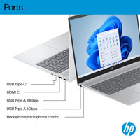 HP OmniBook 5 LaptopAI 16-af1002na Intel Core Ultra 5 225U Laptop 40.6 cm (16") 2K 16 GB LPDDR5x-SDRAM 512 GB SSD Wi-Fi 6 (802.11ax) Windows 11 Home AI PC Silver