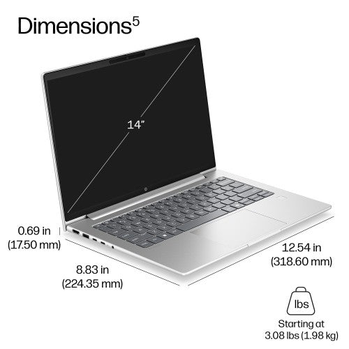 DM9H4EA#ABU | HP ProBook 4 G2i 14 inch Notebook Next Gen AI PC Wolf Pro Security Edition Copilot+ PC Intel Core Ultra 5 325 Laptop 35.6 cm (14") WUXGA 16 GB DDR5-SDRAM 512 GB SSD Wi-Fi 7 (802.11be) Windows 11 Pro Silver