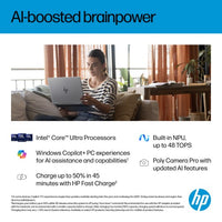 HP OmniBook X Flip 2-in-1 Laptop Next Gen AI 16-as0013nax Copilot+ PC Intel Core Ultra 7 256V 40.6 cm (16") Touchscreen 2K 16 GB LPDDR5x-SDRAM 1 TB SSD Wi-Fi 6E (802.11ax) Windows 11 Home Silver