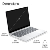 HP EB8FLG2I13AI U7 356H 1332GB/1TLTE Copilot+ PC Intel Core Ultra 7 Laptop 33.8 cm (13.3") Touchscreen WUXGA 32 GB LPDDR5x-SDRAM 1 TB SSD Wi-Fi 7 (802.11be) Windows 11 Pro Silver