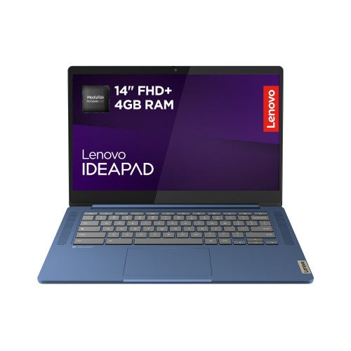 82XJ000TUK | Lenovo IdeaPad Slim 3 Chrome 14M868 MediaTek Kompanio 520 Chromebook 35.6 cm (14") Full HD 4 GB LPDDR4x-SDRAM 128 GB eMMC Wi-Fi 6 (802.11ax) ChromeOS UK English Blue