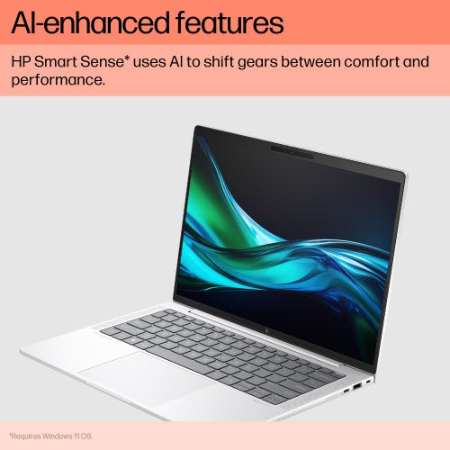 A26T3EA#ABU | HP EliteBook 1040 G11 Intel Core Ultra 7 155H Laptop 35.6 cm (14") 2.8K 32 GB LPDDR5x-SDRAM 1 TB SSD Wi-Fi 7 (802.11be) Windows 11 Pro AI PC Silver