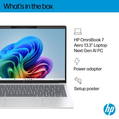 BG3D6EA#ABU | HP OmniBook 7 Aero 13-bg1001na Copilot+ PC AMD Ryzen™ AI 7 350 Laptop 33.8 cm (13.3") WQXGA 16 GB LPDDR5x-SDRAM 1 TB SSD Wi-Fi 6 (802.11ax) Windows 11 Home Silver