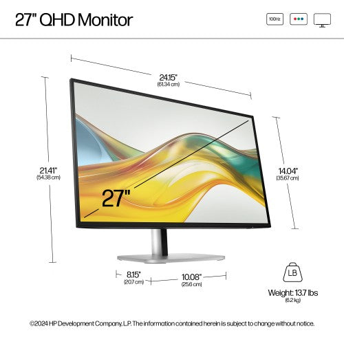 9D9S0UT#ABU | HP Series 5 Pro 27 inch QHD Monitor - 527pq