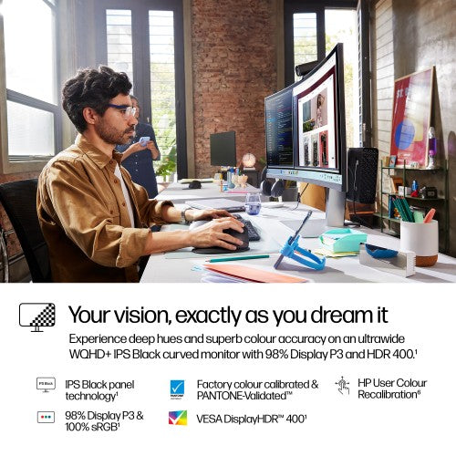 8K167AA#ABU | HP Series 7 Pro 37.5 inch WQHD+ Thunderbolt 4 Monitor - 738pu