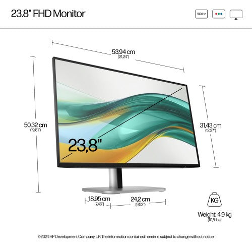 9D9L6A9#ABU | HP Series 5 Pro 23.8 inch FHD No Stand Monitor - 524pf