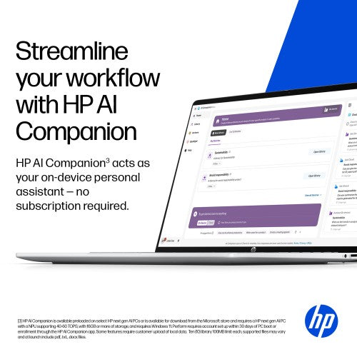 D77FXEA#ABU | HP OmniBook 5 Laptop Next Gen AI 14-he0004nax Copilot+ PC Snapdragon X1P-42-100 35.6 cm (14") 2K 32 GB LPDDR5x-SDRAM 1 TB SSD Wi-Fi 6E (802.11ax) Windows 11 Home Silver