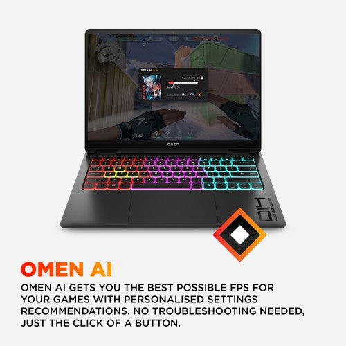 C09JXEA#ABU | HP OMEN Transcend 14-fb1009na Intel Core Ultra 9 285H Laptop 35.6 cm (14") 3K 32 GB LPDDR5x-SDRAM 1 TB SSD NVIDIA GeForce RTX 5070 Wi-Fi 7 (802.11be) Windows 11 Home AI PC Black