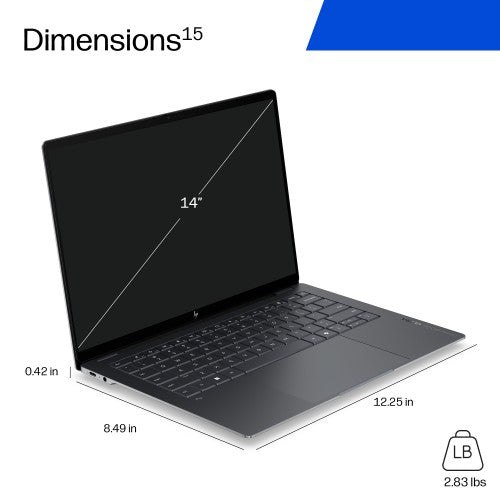 D8XJ6EA#ABU | HP OmniBook Ultra Laptop Next Gen AI 14-kd0001nax Copilot+ PC Intel Core Ultra 7 356H 35.6 cm (14") Touchscreen 3K 16 GB LPDDR5x-SDRAM 512 GB SSD Wi-Fi 7 (802.11be) Windows 11 Home Black, Grey