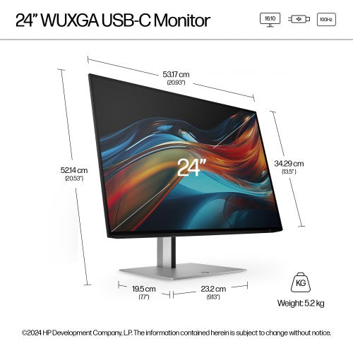 8Y2F7E9#ABU | HP Series 7 Pro 24 inch WUXGA USB-C Monitor - 724pu