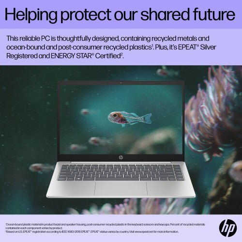 C7DX4EA#ABU | HP 14-ep0021na Intel® Core™ i7 i7-1355U Laptop 35.6 cm (14") Full HD 8 GB DDR4-SDRAM 512 GB SSD Wi-Fi 6 (802.11ax) Windows 11 Home Silver