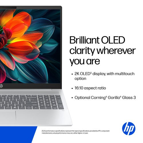 HP OmniBook 5 NGAI OmniBook 5 Next Gen AI 14-he0001na Copilot+ PC Snapdragon X1-26-100 Laptop 35.6 cm (14") 2K 16 GB LPDDR5x-SDRAM 512 GB SSD Wi-Fi 6E (802.11ax) Windows 11 Home Silver