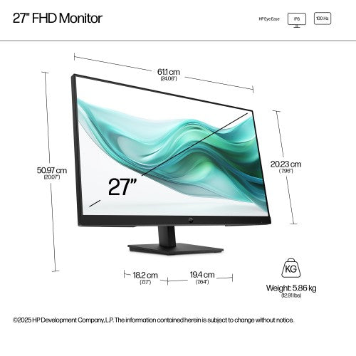 B0CG8UT#ABU | HP Series 3 Pro 27 inch FHD Monitor - 327ph