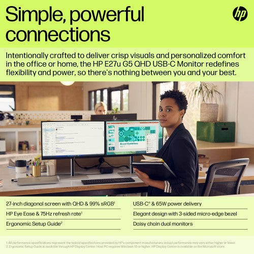 6N4D3AA#ABU | HP E27u G5 QHD USB-C Monitor